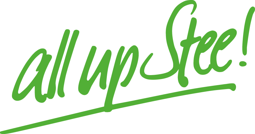 „All up Stee“ Schriftzug